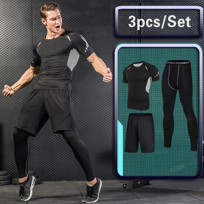 Men's running sets Gym Tight Sport Clothing Basketball Training Tracksuit