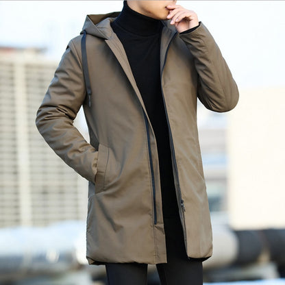 Men's Cashmere Hooded Jacket Coat Parka
