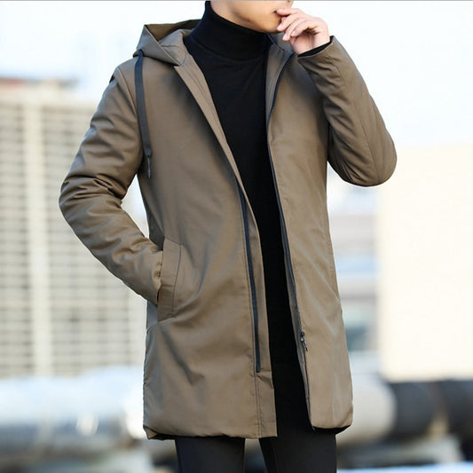Men's Cashmere Hooded Jacket Coat Parka