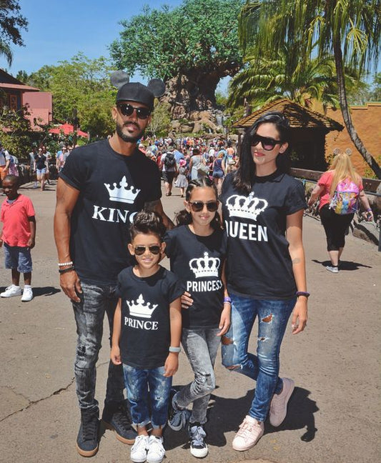 Couples King & Queen Matching T-Shirts Set - His & Hers Cotton Tees