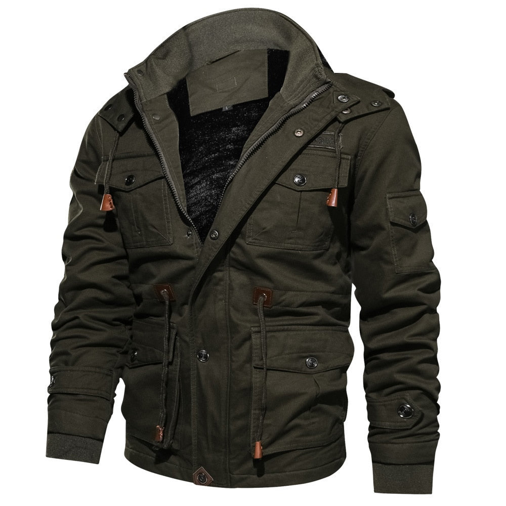Men's Winter Army Pilot Air Force Cargo Jacket