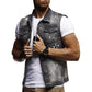 Men's Denim Sleeveless Vest - Casual Cotton Jean Jacket