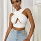 Women's Sexy Criss Cross Tank Top - Hollow Out Crop Top