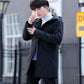 Men's Cashmere Hooded Jacket Coat Parka