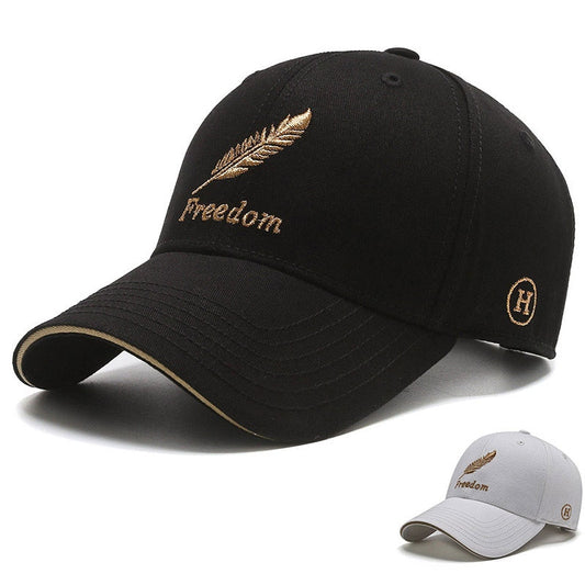 "Freedom Feather" Embroidered Cotton Snapback - Unisex Baseball Cap