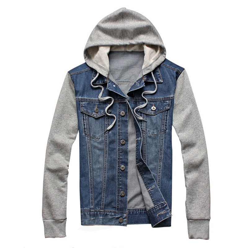 Men's Denim Hooded Jean Jacket Hoodies