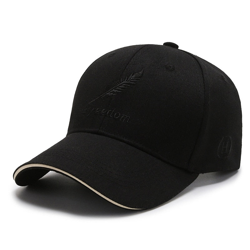 "Freedom Feather" Embroidered Cotton Snapback - Unisex Baseball Cap