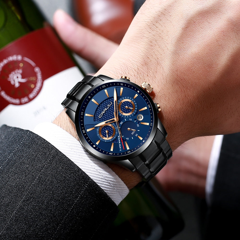 Men's Military Luxury Quartz Sports Watch - Waterproof Stainless Steel