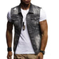 Men's Denim Sleeveless Vest - Casual Cotton Jean Jacket