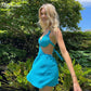 Sleeveless V-Neck Halter Summer Mini Dress