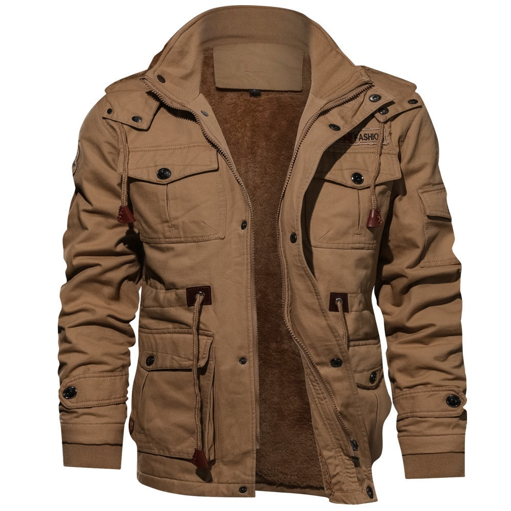Men's Winter Army Pilot Air Force Cargo Jacket