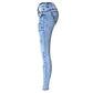 Women's Ripped Skinny Slim Patchwork jeans