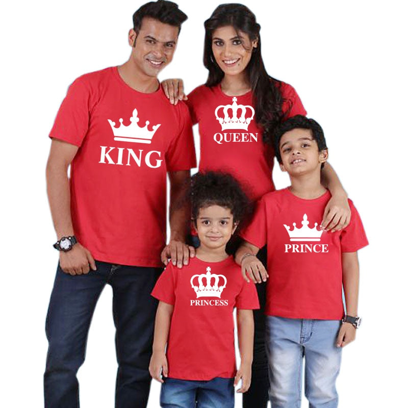 Couples King & Queen Matching T-Shirts Set - His & Hers Cotton Tees