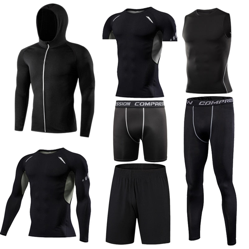 Men's running sets Gym Tight Sport Clothing Basketball Training Tracksuit
