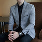 Men's Slim Fit Business Casual Blazer - Striped Professional Jacket