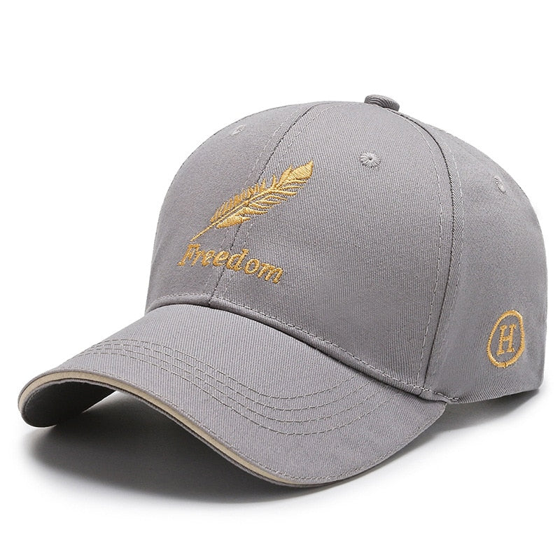 "Freedom Feather" Embroidered Cotton Snapback - Unisex Baseball Cap