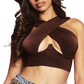 Women's Sexy Criss Cross Tank Top - Hollow Out Crop Top