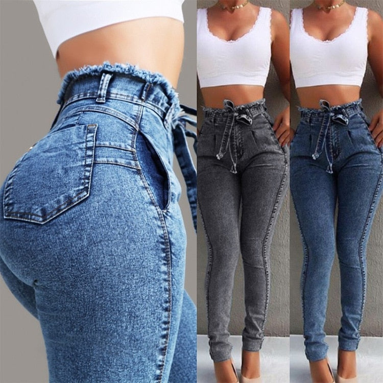 High Waist Jeans For Women Slim Stretch Denim Jean
