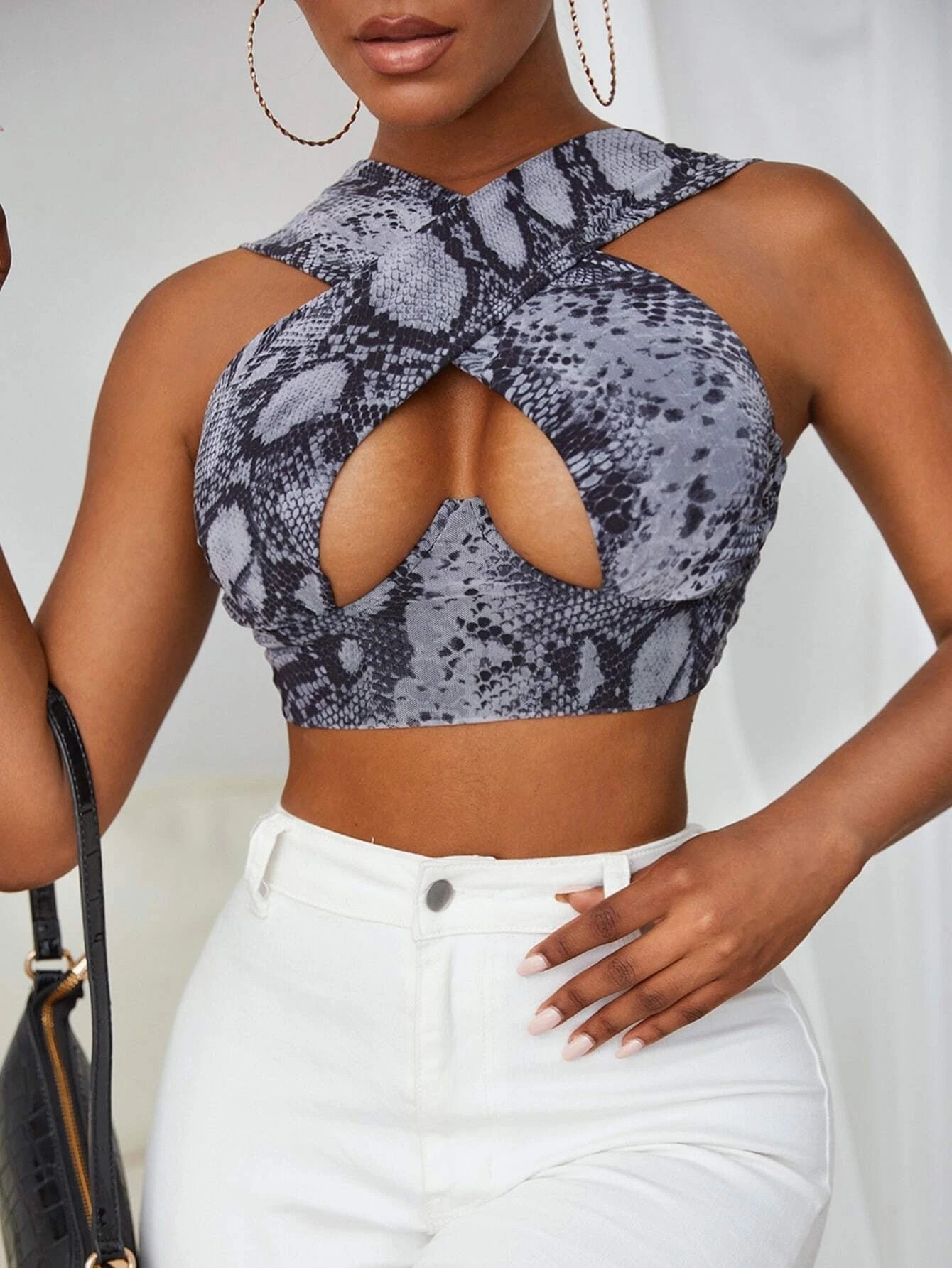 Women's Sexy Criss Cross Tank Top - Hollow Out Crop Top