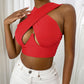 Women's Sexy Criss Cross Tank Top - Hollow Out Crop Top