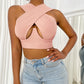 Women's Sexy Criss Cross Tank Top - Hollow Out Crop Top