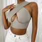 Women's Sexy Criss Cross Tank Top - Hollow Out Crop Top