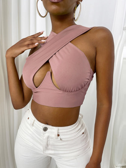 Women's Sexy Criss Cross Tank Top - Hollow Out Crop Top